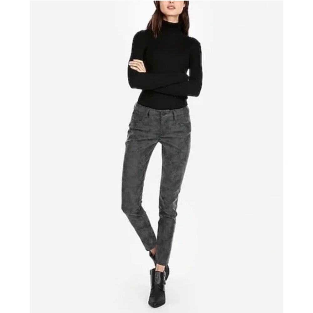 2/$30 Express Faux Leather Suede Skinny Pants Charcoal Size 0
